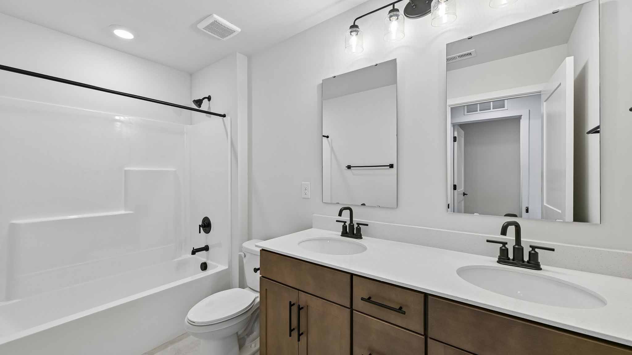 Bathroom with tub shower combination