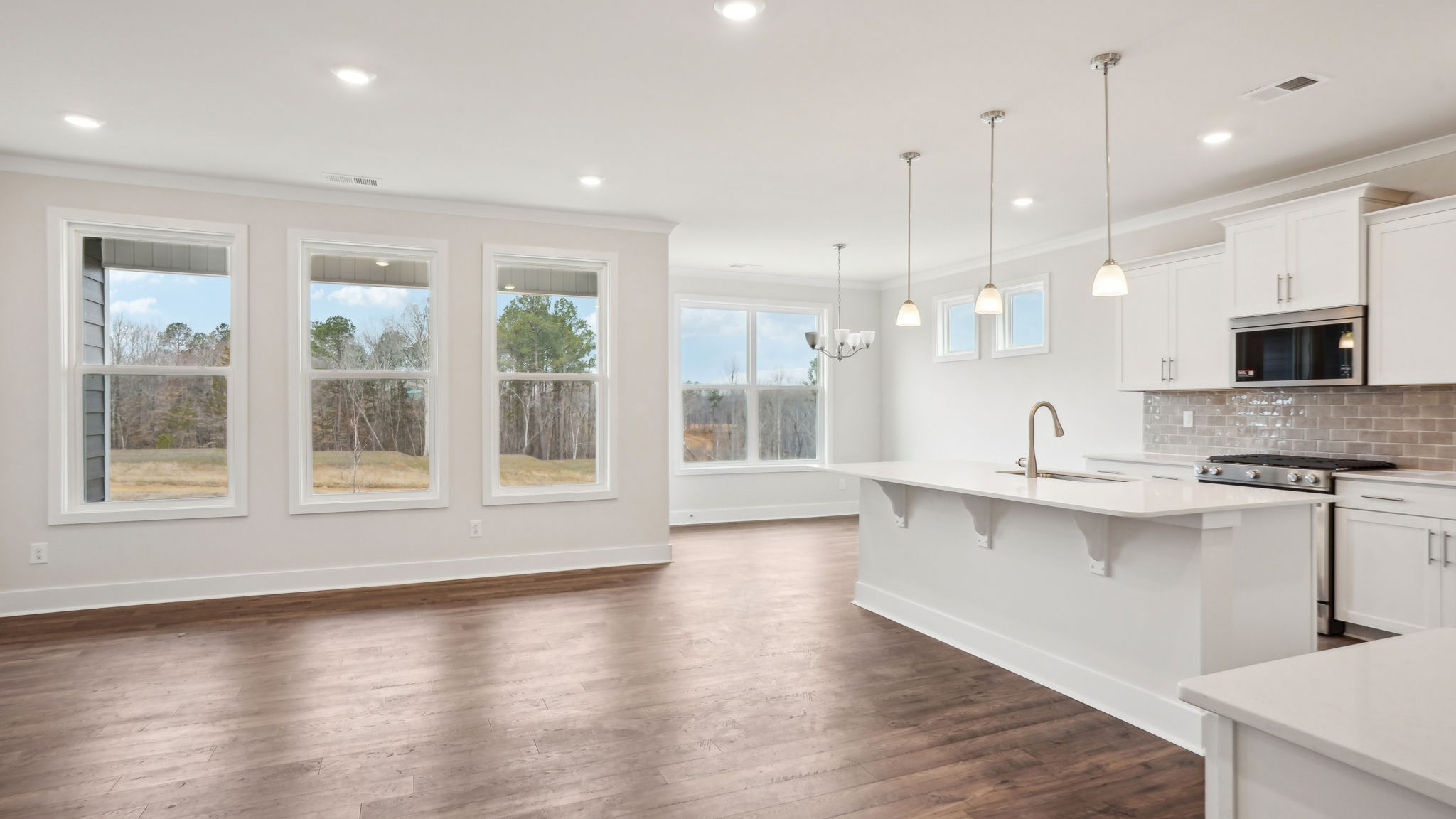 Living room with large windows