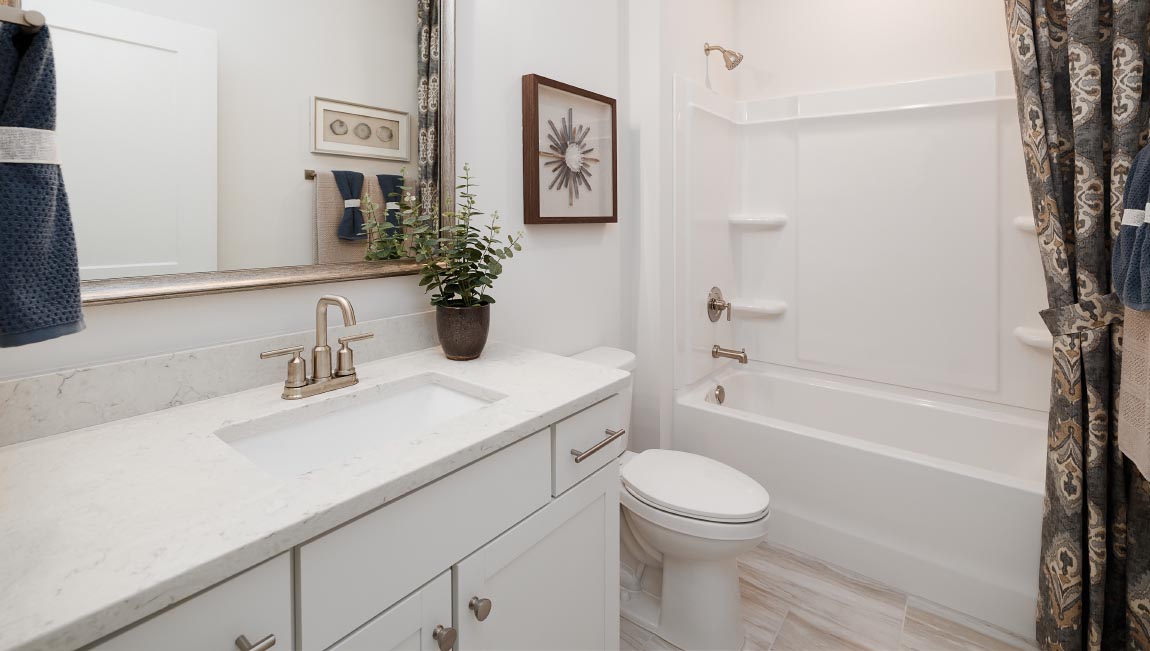 Bathroom with tub shower combination