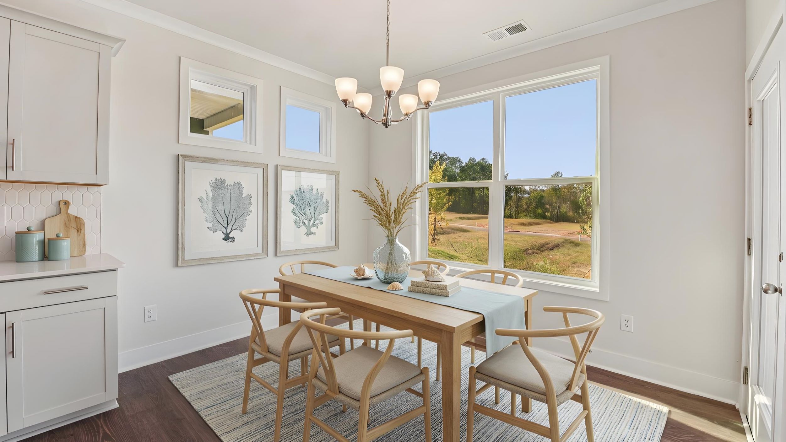 Dining area with windows