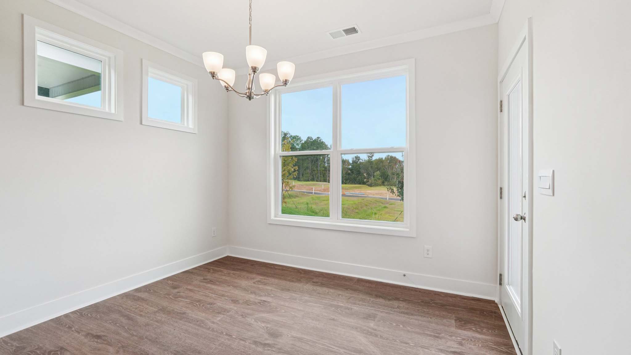 Dining area with windows