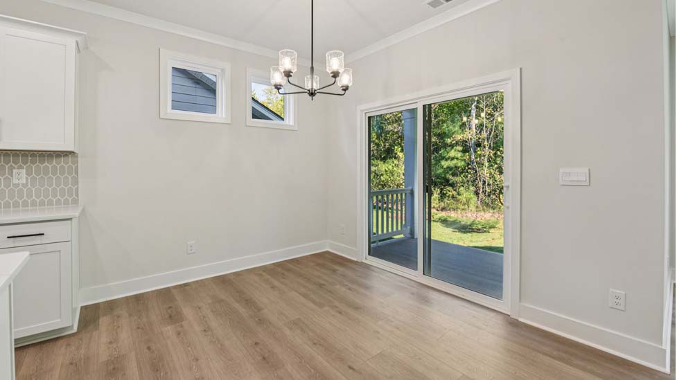 Breakfast area with sliding glass back door