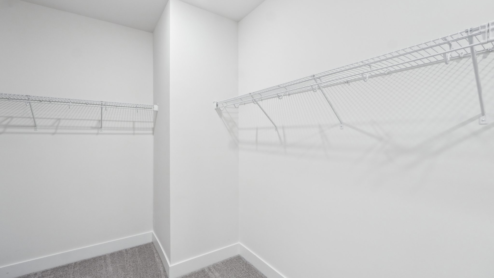 Carpeted walk in closet