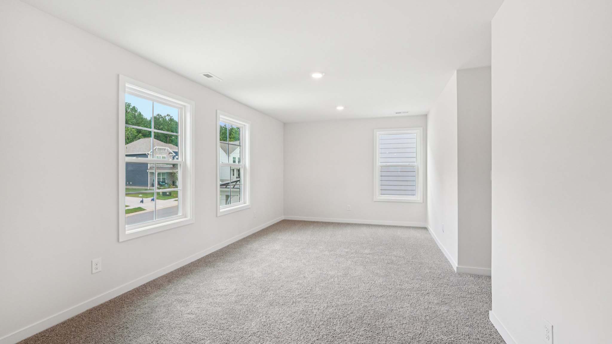 carpeted loft area