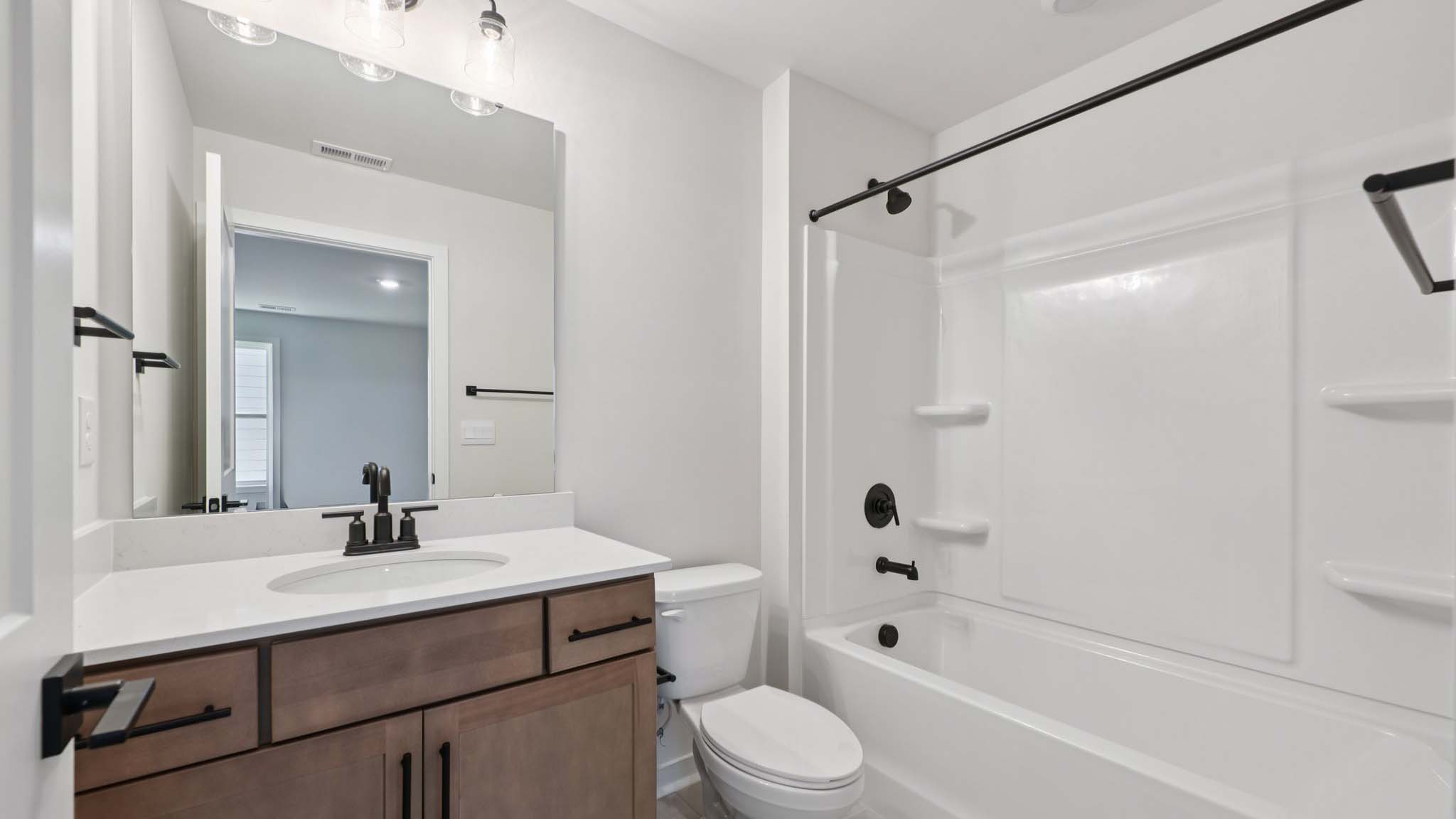 Bathroom with shower tub combination