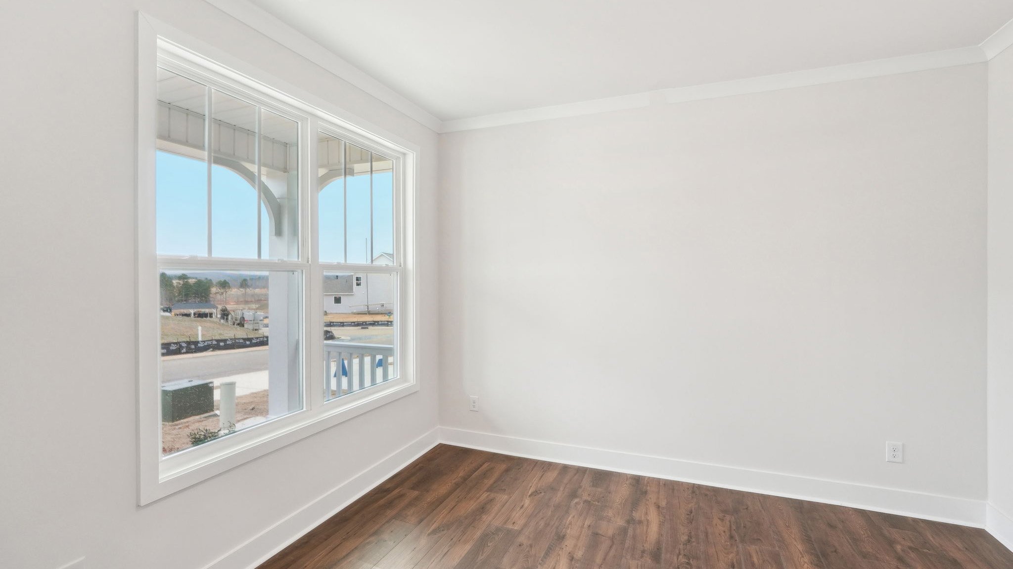 office flex space off of foyer with large window and french doors