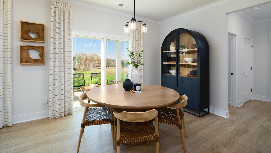 Breakfast area with sliding glass doors to patio