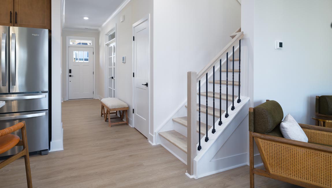 Welcoming foyer view of front door