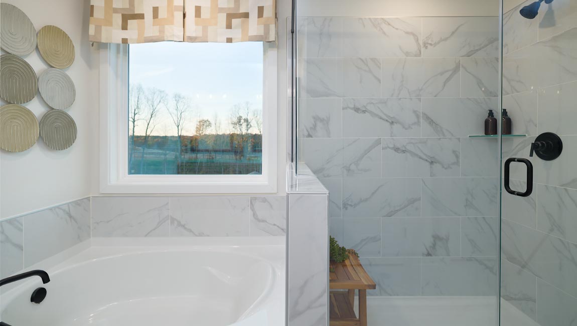 Primary bathroom with standing shower