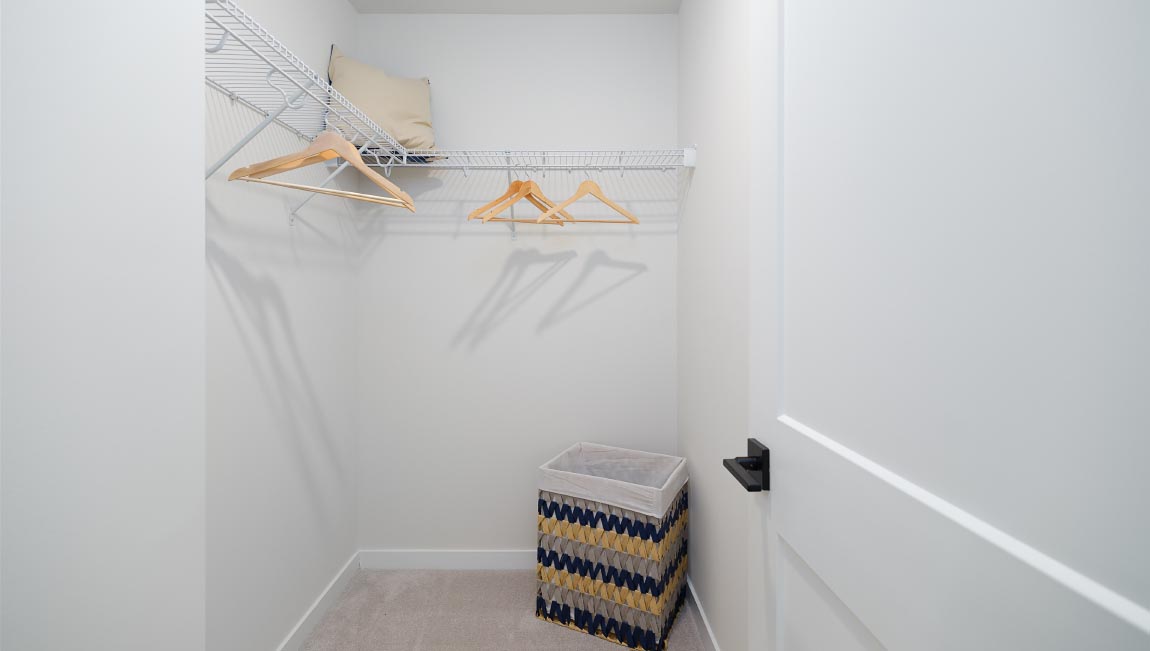 Large carpeted bedroom with three windows