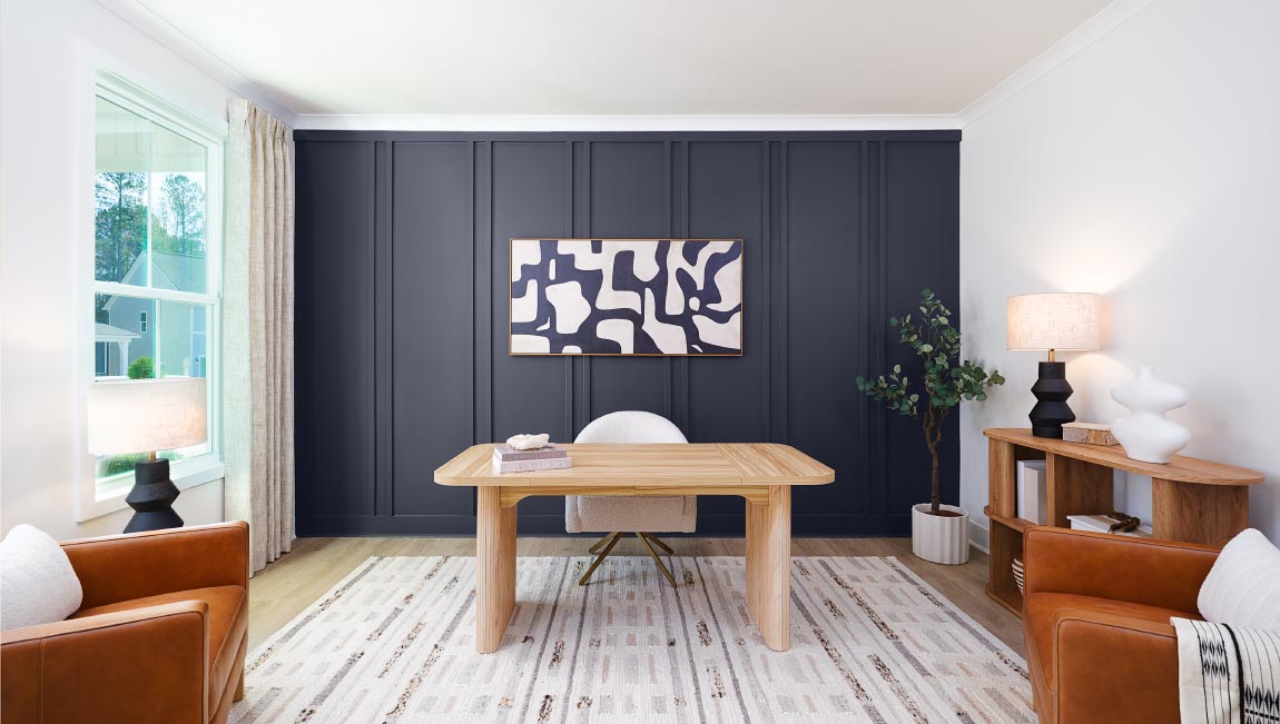 Office flex area with french doors