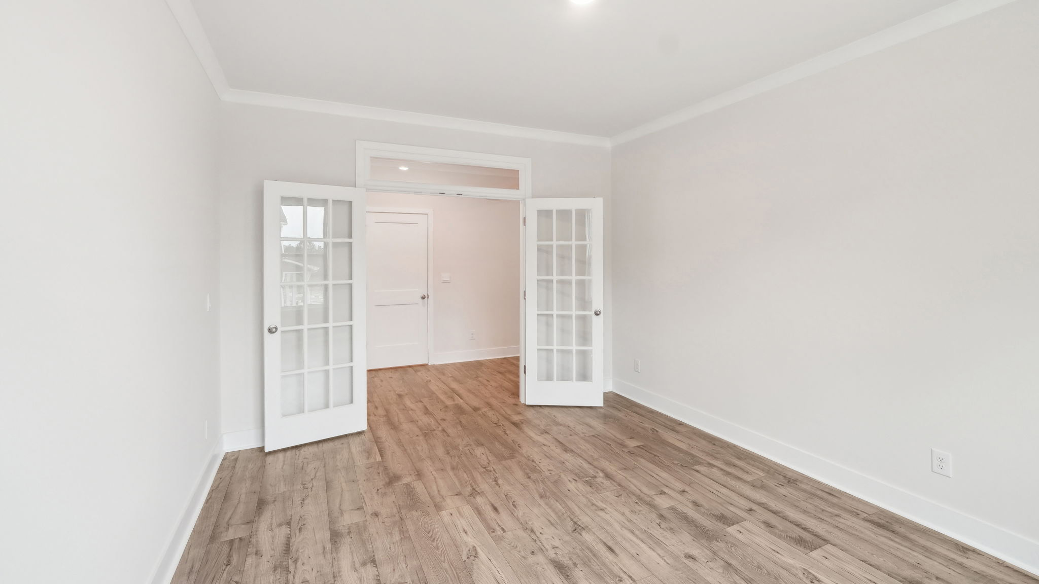 Open flex area with french doors