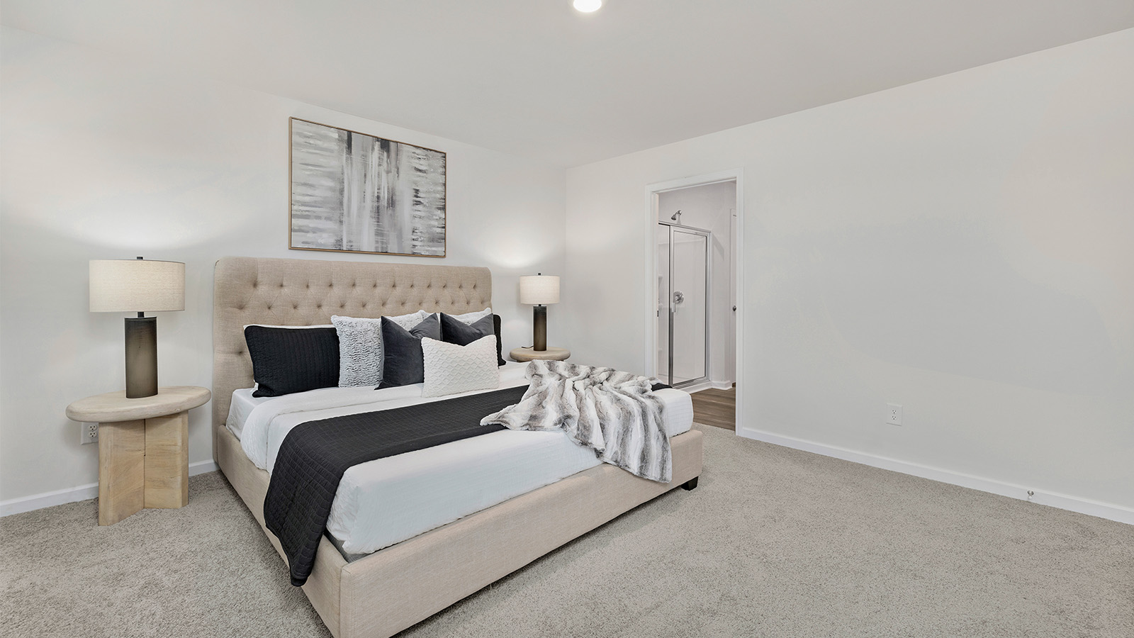 Primary bedroom with windows