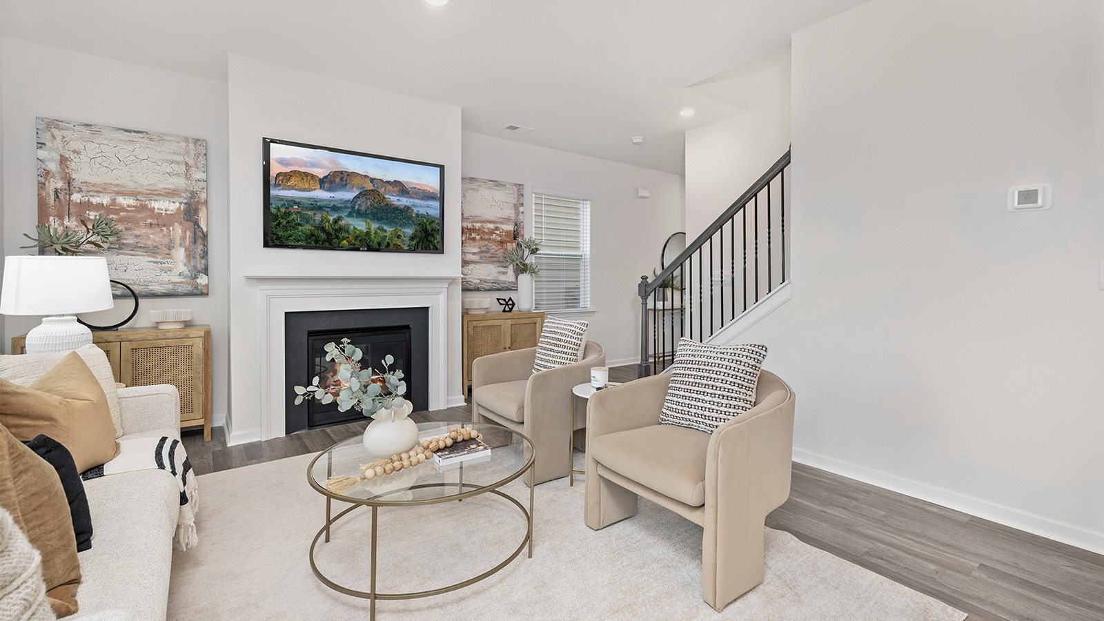 Living area next to kitchen