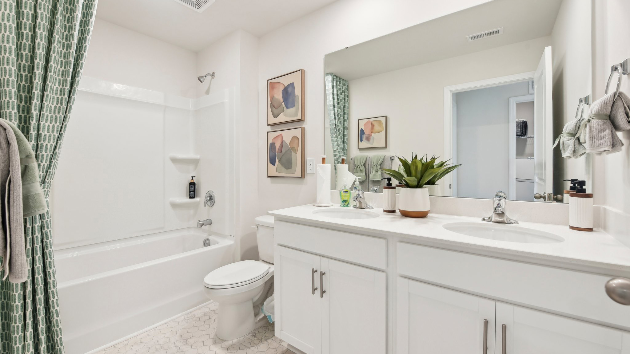 Bathroom with tub shower combination