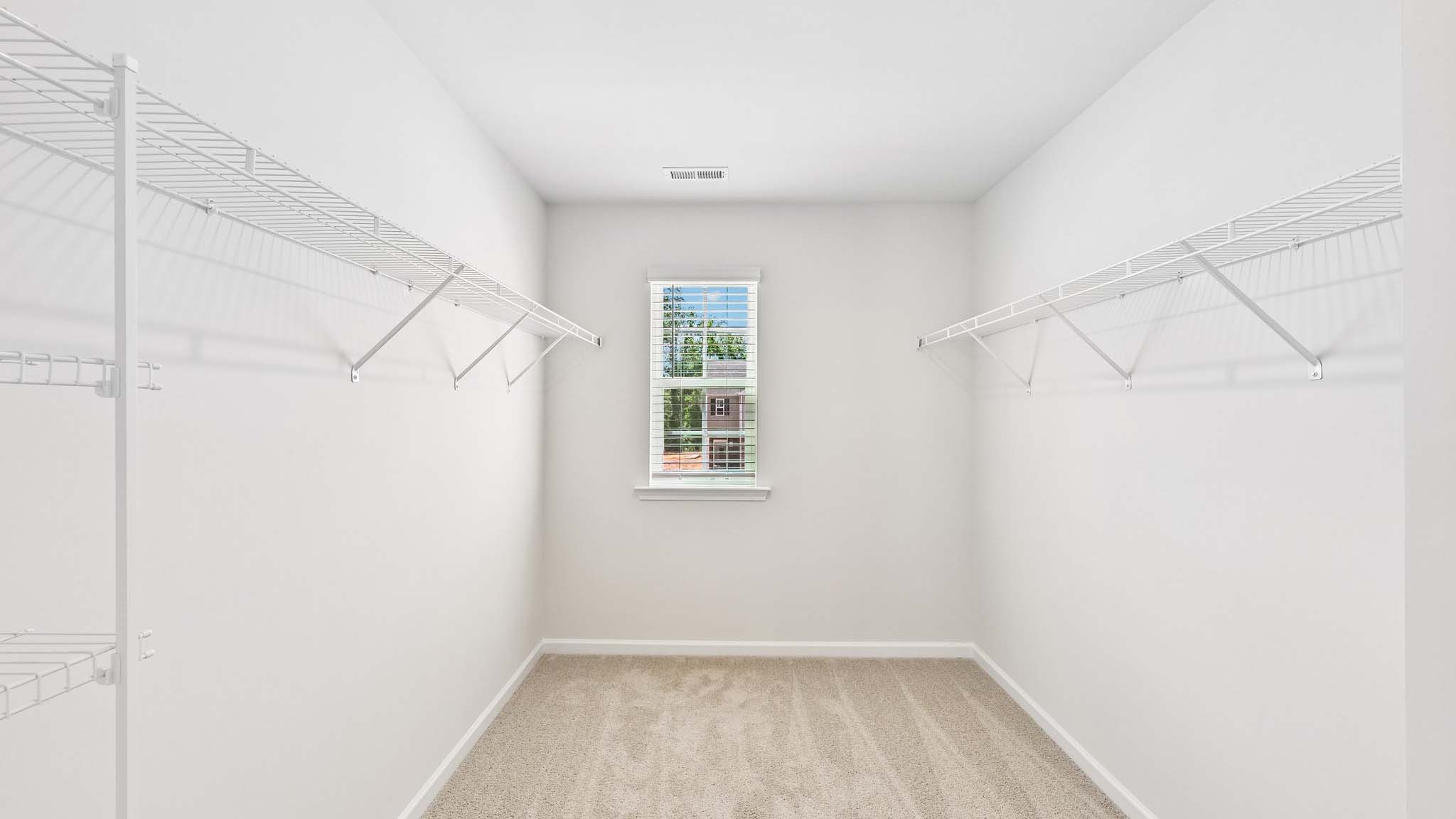Carpeted walk in closet