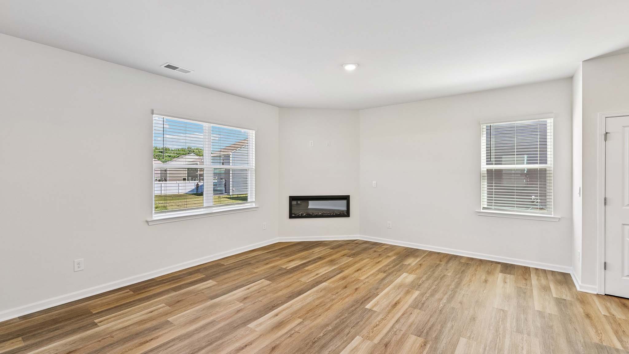 living room with electric fireplace