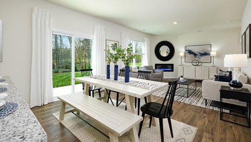 Fergus Crossing Penwell Model dining room area beside living room