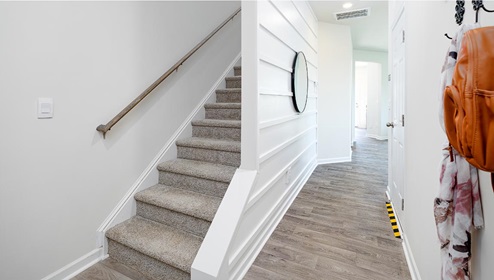 Fergus Crossing Townhomes Newton Model carpeted staircase