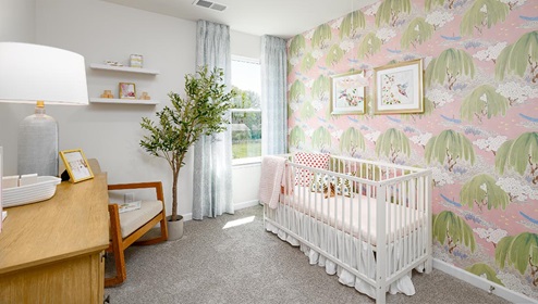 Fergus Crossing Townhomes Newton Model carpeted bedroom with small window