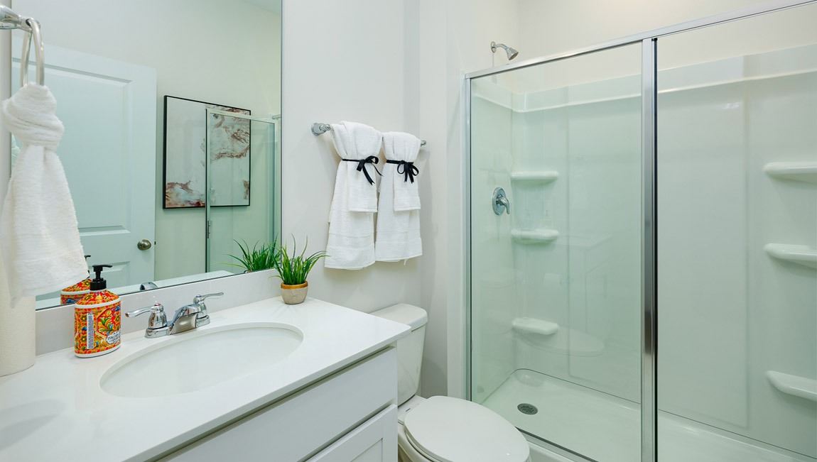 Bathroom with glass shower