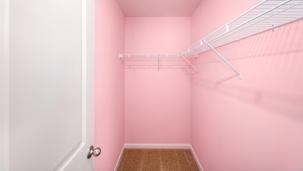Carpeted bedroom walk in closet