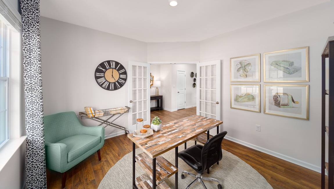 Study room, with french doors and large window