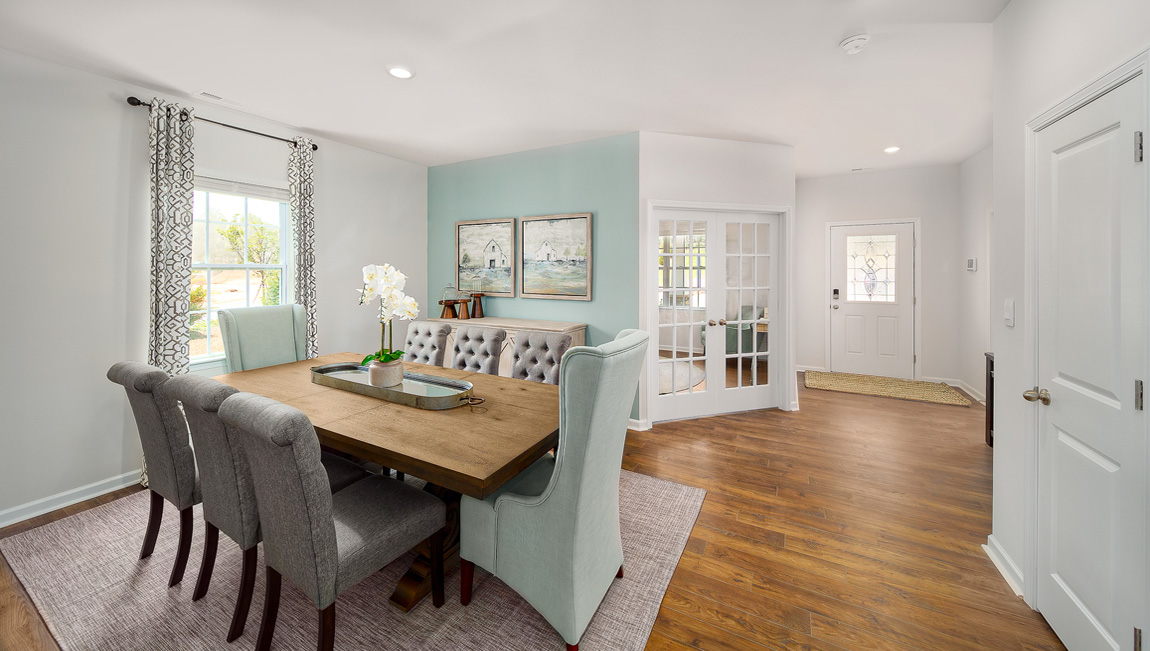 Dining room with large window