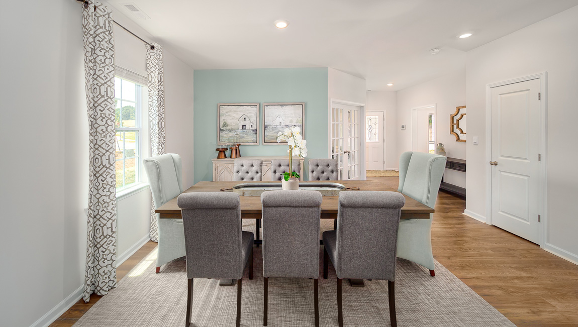 Dining room with large window