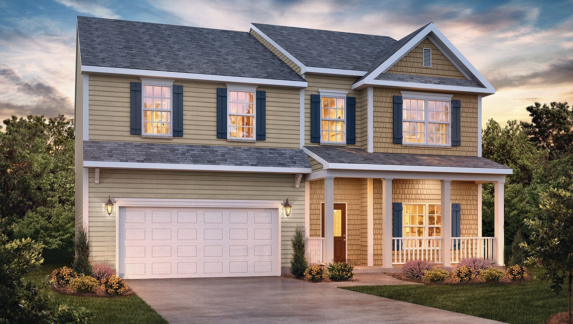 Columbia front exterior with stone and siding