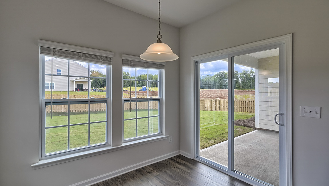 Breakfast area with sliding glass back door
