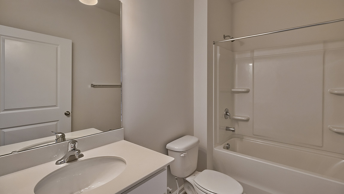 Bathroom with tub shower combination