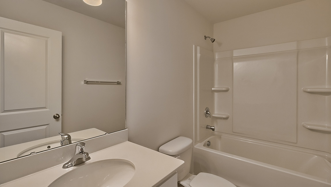 Bathroom with tub shower combination