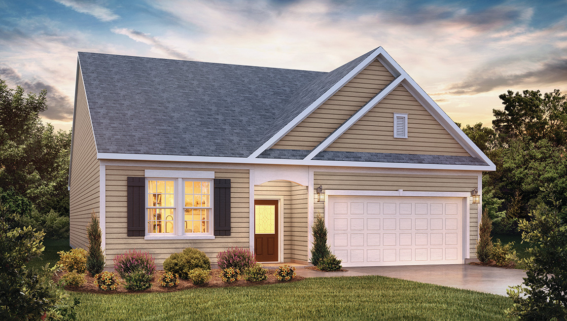 Aberdeen front exterior with two car garage