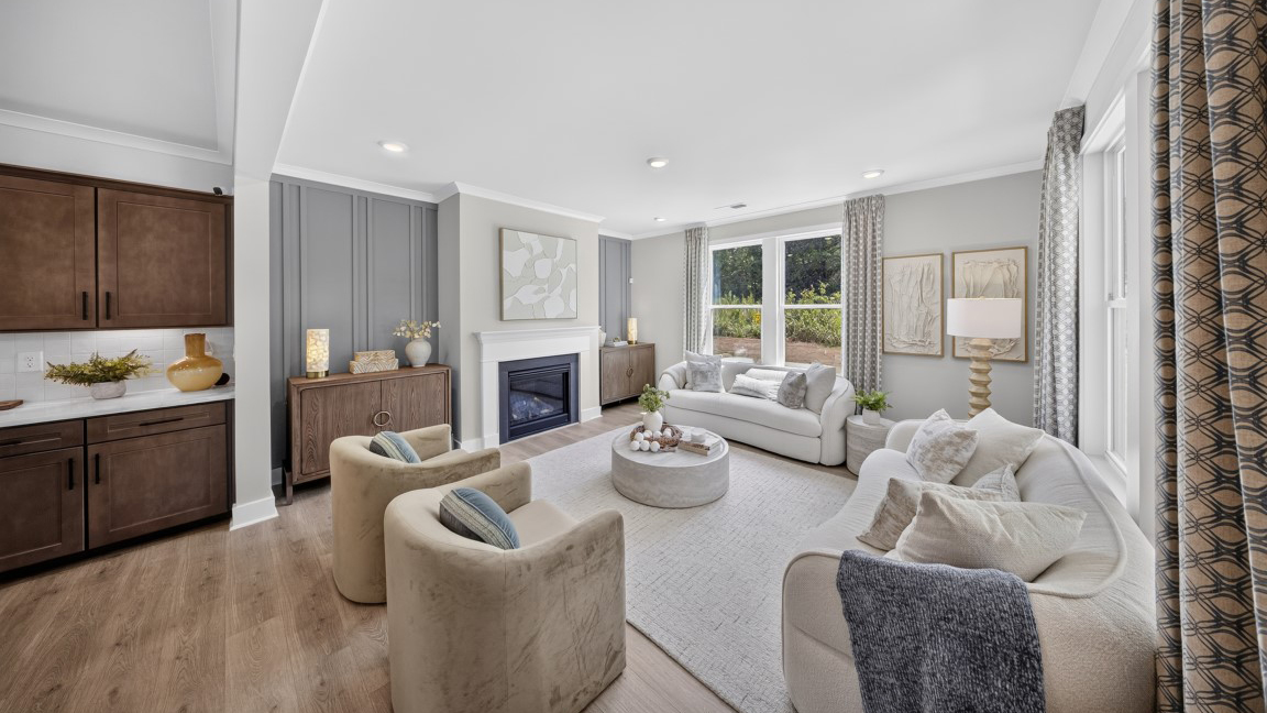 Open living room area with windows