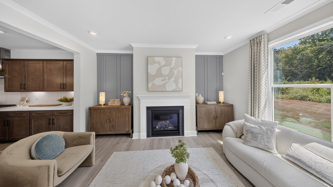 Open living room area with windows