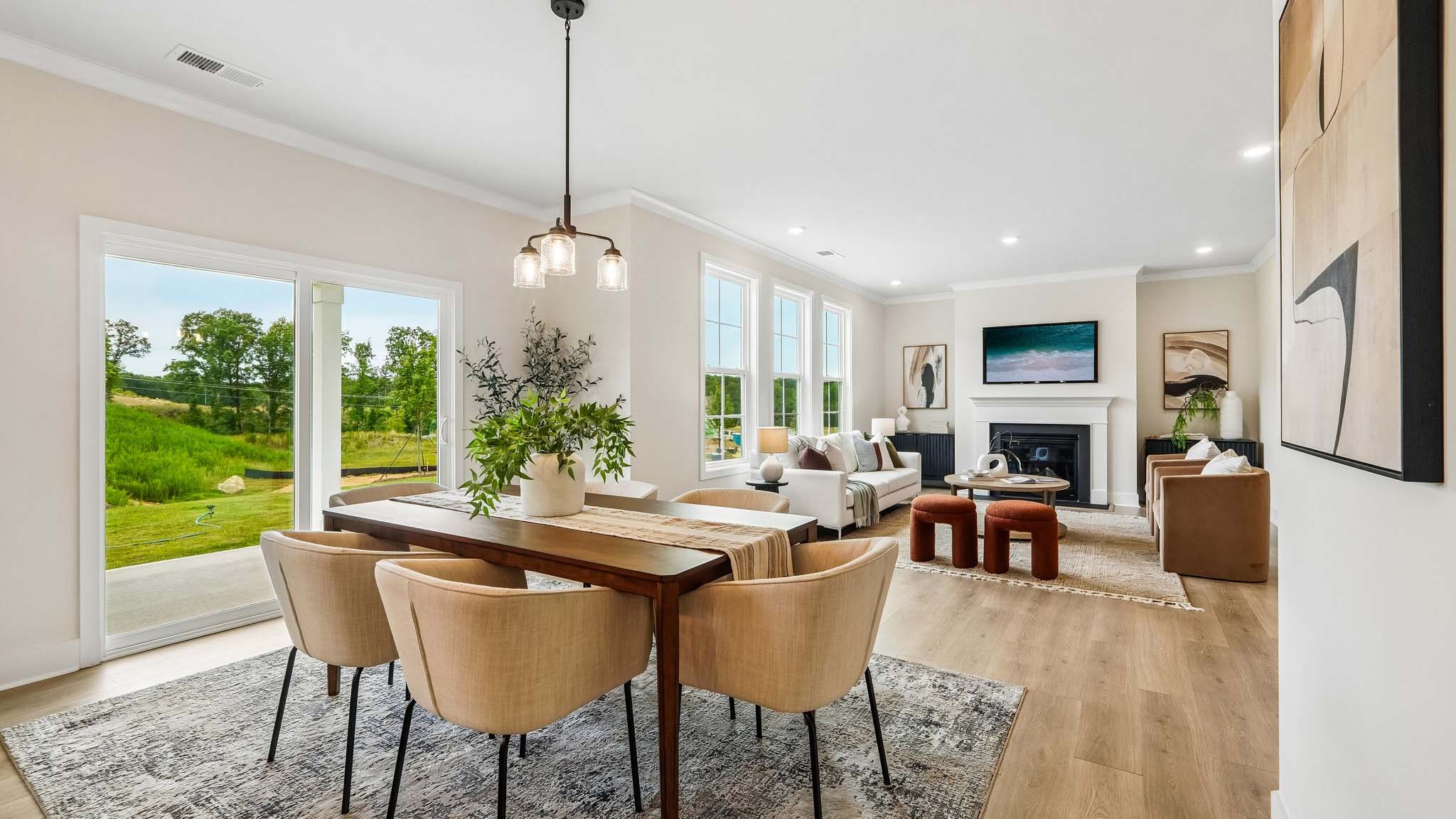 Dining area with open floor plan