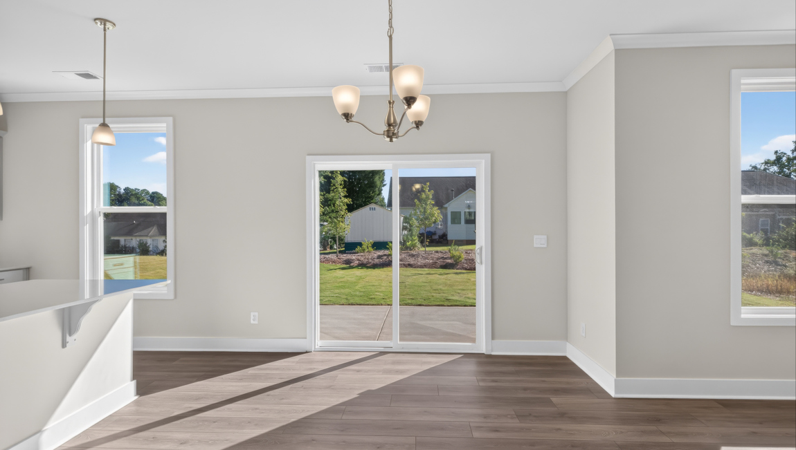 Dining area with open floor plan