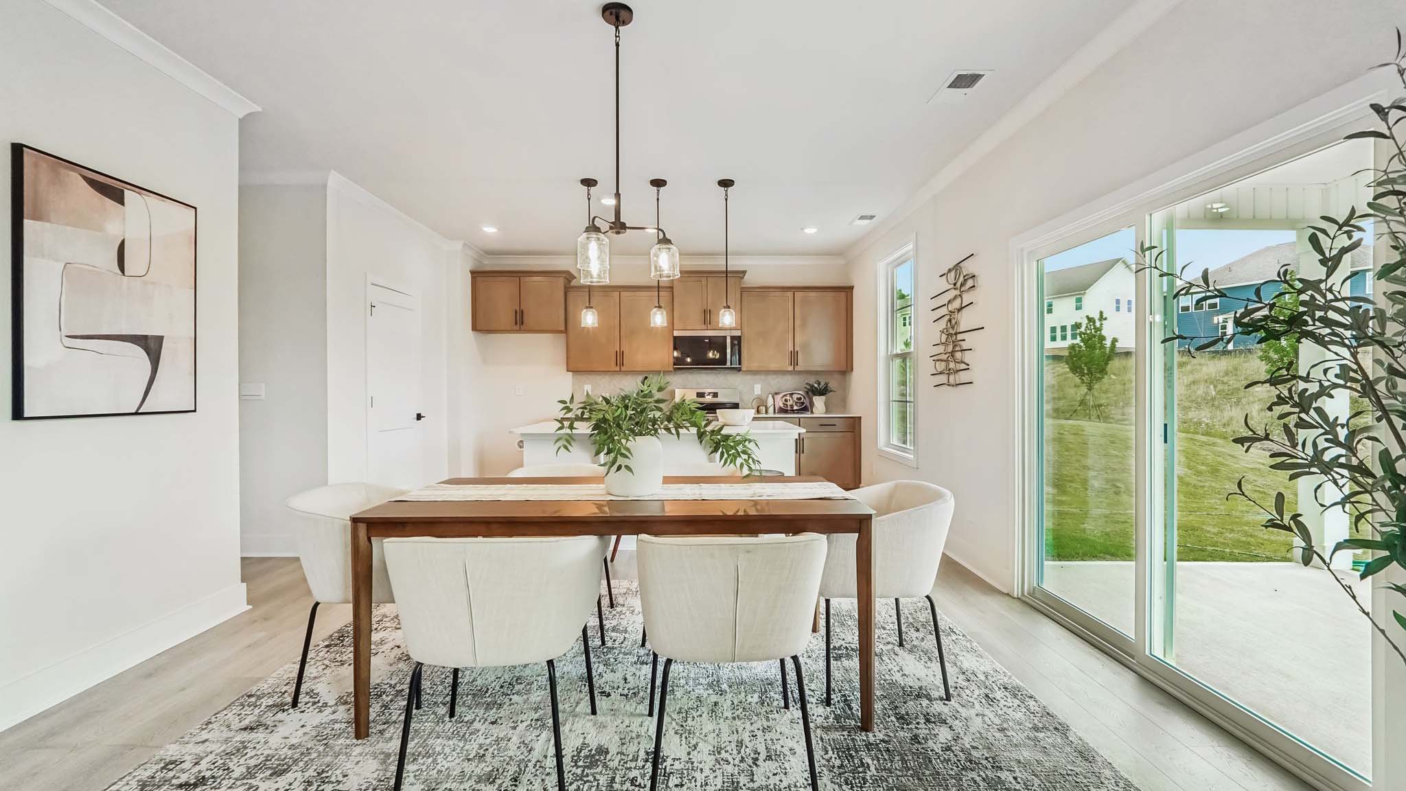 Dining area with open floor plan