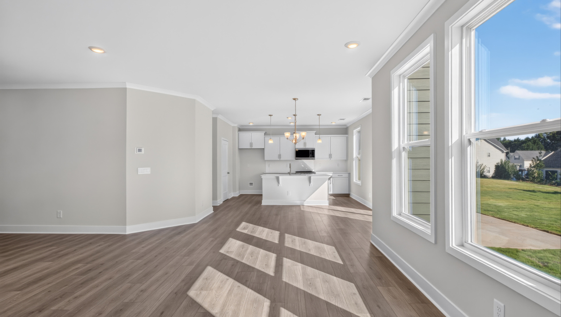 Open living room area with windows