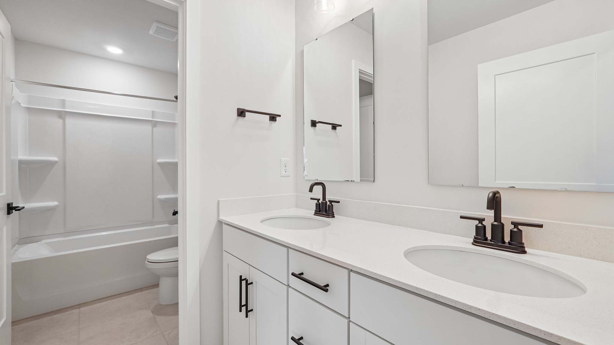 Bathroom with tub shower