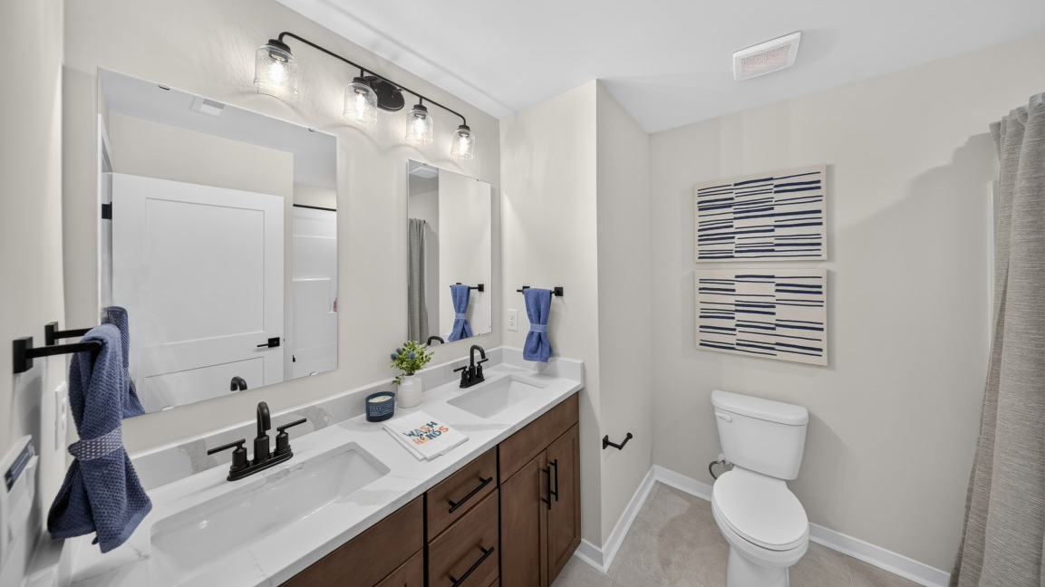Bathroom with bathtub and shower combination
