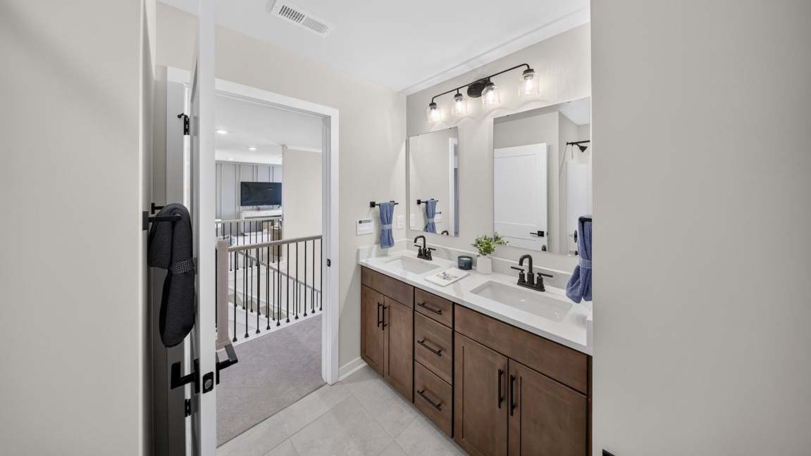 Bathroom with bathtub and shower combination