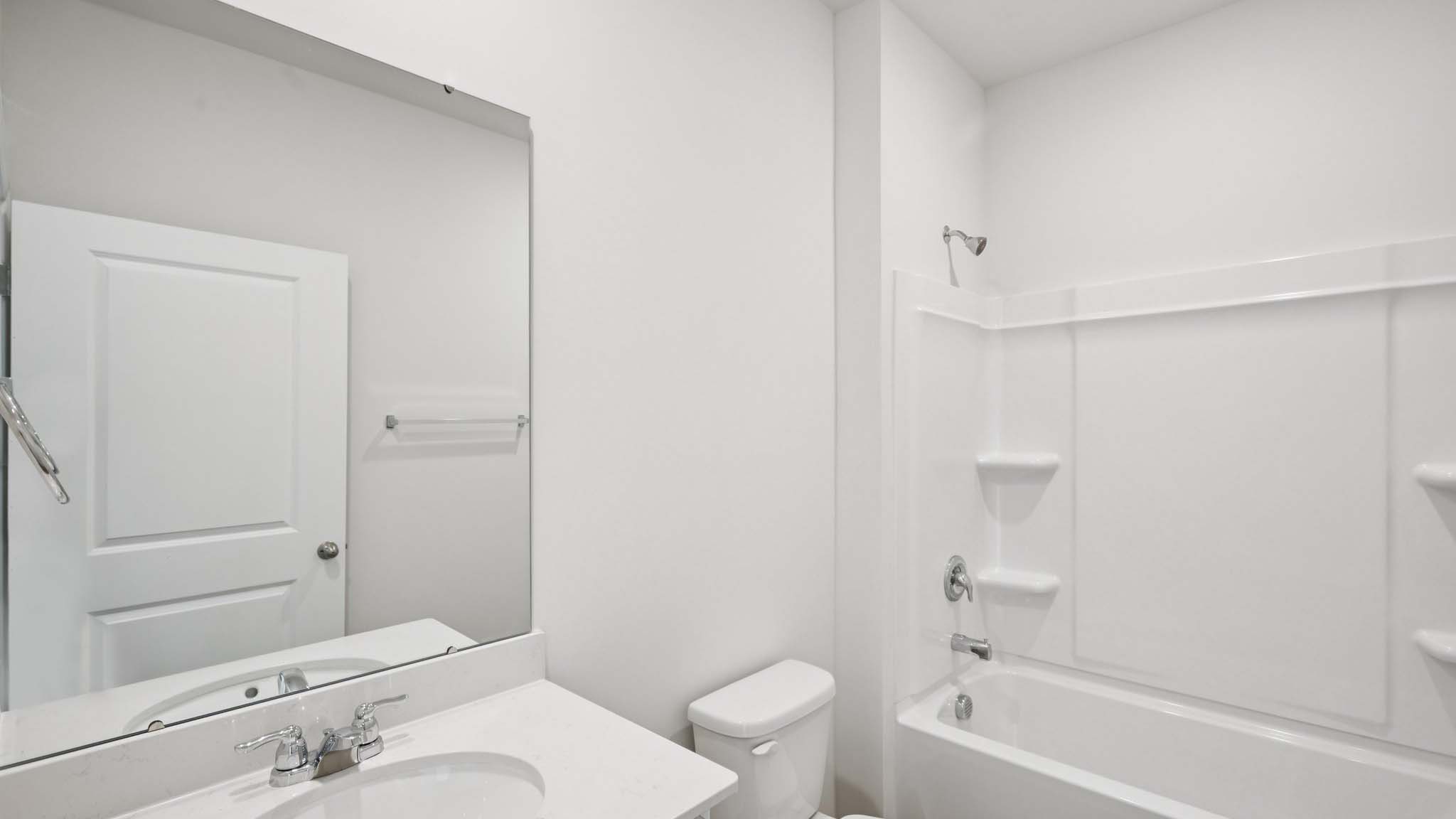 Bathroom with shower tub combination