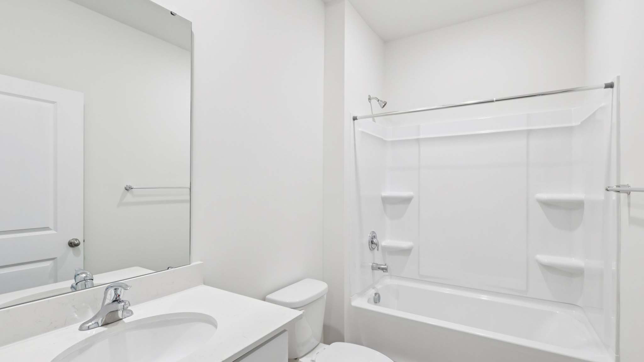 Bathroom with shower tub combination