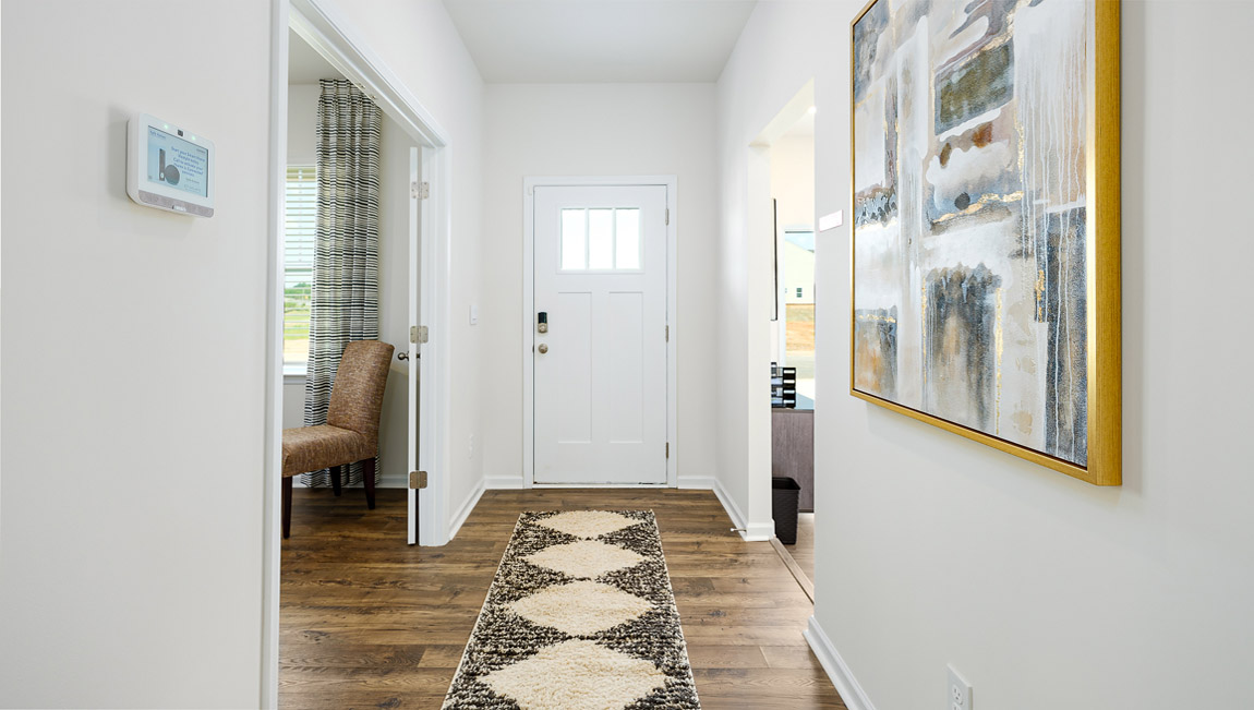 Welcoming foyer view of front door