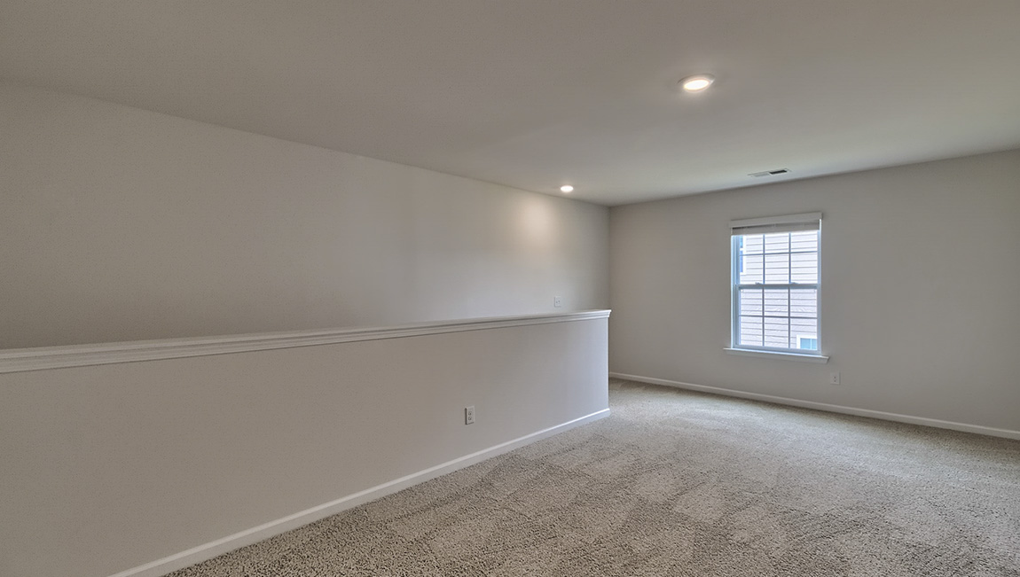 Carpeted loft area
