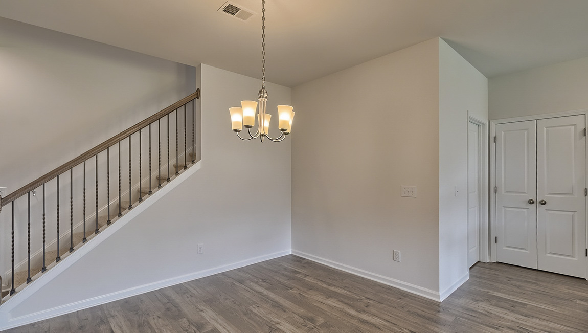 Dining room area with lights