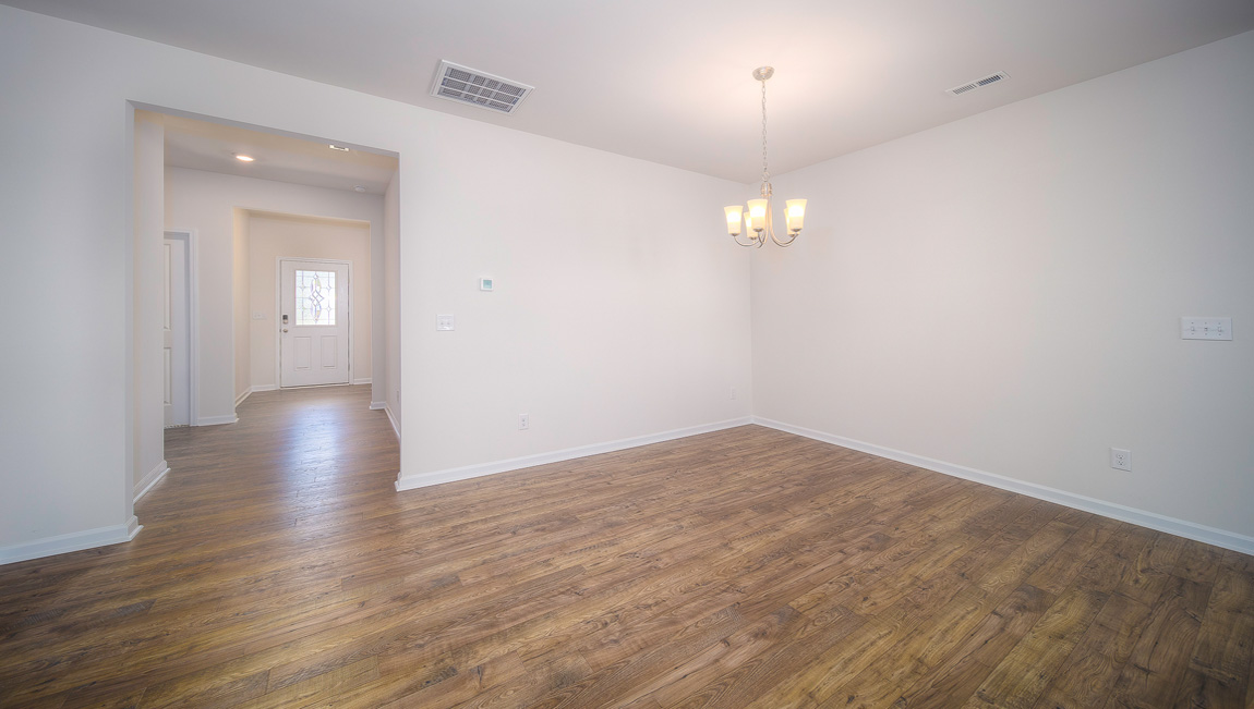 Dining room with windows