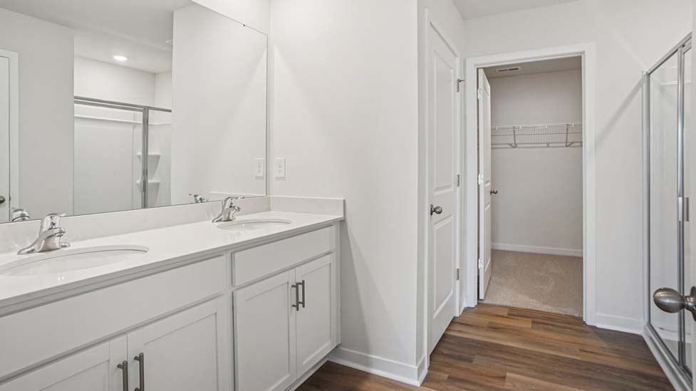 Primary bathroom with double sinks
